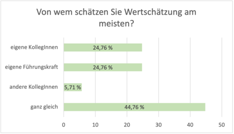 Wertschätzung schätzen Umfrage