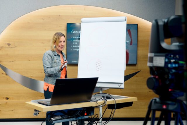 Studio mit Flipchart